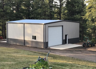 Metal garage workshop building exterior